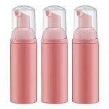 Tekson Foam Pump Bottle (Pink), Empty Travel Size Foam Dispenser Pump for Soap Shampoo, Lash Cleanser(60ml, 3PCS)