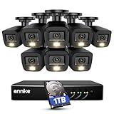 ANNKE 3K Lite Security Camera System Outdoor with AI Human/Vehicle Detection, 8CH H.265+ DVR and 8 x 1920TVL 2MP IP67 Home CCTV Cameras with Smart Dual Light, Color Night Vision, 1TB Hard Drive - E200