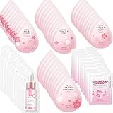 60 Mini Travel Skincare Products, Mini Travel Items Including Face Wash, Serum, Toner, Lotion, Moisturizing Cream, Sakura Mud Mask, Face Skin Care Routine Kit Organic Skin Care Set