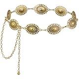 Topbuti Western Metal Concho Belt for Women Cowgirl Waist Chain Belts for Dresses Jeans Country Concert Outfit