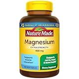 Nature Made Extra Strength Magnesium Oxide 400 mg, Magnesium Supplement for Muscle, Nerve, Bone and Heart Support, 110 Softgels, 110 Day Supply