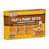 Keebler Sandwich Crackers, Single Serve Snack Crackers, Lunch Snacks, Toast and Peanut Butter, 11oz Tray (8 Packs)