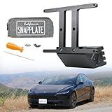 SnapPlate+ Front License Plate Holder - Strength-Optimized, Anti-Theft, Removable, Height-Adjustable, USA Made - for Tesla Model 3 (Feb 2024-2025) Highland Refresh