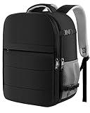 HOTOR Travel Backpack - Flight Approved Travel Bag for Men and Women, Carry on Luggage for 15.6" Laptop and Travel Essentials for Work, Business, Weekender, College 11.8"x7.9"x17.3" (Black)
