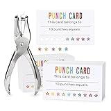 ONEDONE Reward Punch Cards Pack of 200 with Hole Puncher Behavior Incentive Awards for Teachers Kids Students Home Classroom School Business Loyalty Card - 3.5" x 2"