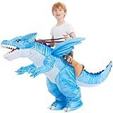 GOOSH Inflatable Dinosaur Costume Kids Halloween Blow up Costumes for Boys Girls Funny Riding Ice Dragon Air Costume for Party Cosplay