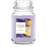 Yankee Candle Large Jar Scented Candle with up to 150 Hour Burn Time, Premium Plant Wax Blend for Consistent Burn, 22 oz Jar Candle with Room Filling Fragrance, Lemon Lavender