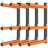 Acools Lumber Storage Rack, Lumber Rack Wall Mount, Heavy Duty Wood Storage Racks with 6-Level System, 720 LB Sturdy Garage Wood Organizer, Orange Lumber Metal Racks for Indoor and Outdoor(4 PACK)
