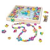 Melissa & Doug Created by Me Bead Bouquet Deluxe Wooden Bead Set With 220+ Beads for Jewelry-Making Kits for Kids 4+ - FSC-Certified