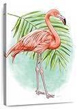 ElephantStock - Tropical Flair IV Wall Art - Vertical Canvas Wall Art - Living Room Wall Decor - Watercolor Flamingo Canvas Art - White And Orange Decor by Mary Urban - 26" x 39"