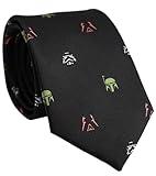 zenffo Retro Game and Movie Fans Tie for Men, Patterned Black Designer Necktie