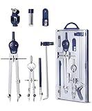 Mr. Pen- Professional Geometry Set Metal Compass, 7 pcs, Geometry Precision Tool Set with Shatterproof Storage Box, Drafting Tools & Drafting Kits, Back to School Supplies