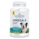 Nordic Naturals Omega-3 Pet, Unflavored - 180 Soft Gels - 330 mg Omega-3 Per Soft Gel - Fish Oil for Dogs with EPA & DHA - Promotes Heart, Skin, Coat, & Immune Health