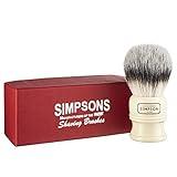 Alexander Simpsons Trafalgar 3 Shaving Brush - T3 Synthetic High Density Fibre Faux Handle Ivory - Simpson Shaving Brushes - Wet Shave Deluxe Thick & Luxurious Lather Dense Extra Soft Bristles