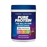 Pure Protein All-In-One Powder, Rich Chocolate - Whey & Collagen, High Fiber, Vitamins, No Added Sugar, Non-GMO, Gluten-Free, 1.25lb