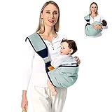 Shiaon Baby Sling Carrier, Baby Carrier Newborn to Toddler(7-45lbs), Toddler Carrier with Safety Buckle, One Shoulder Adjustable Shoulder Strap, One Size Fits All, Green