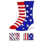 HAPPYPOP Patriots Gifts for Men Women - American Flag History Gifts, Patriotic America Flag Socks, Patriots USA 4Th of July Socks