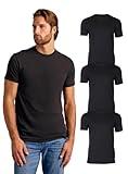 True Classic Mens T-Shirts - Short Sleeve Crew Neck Plain Novelty T Shirt for Men, Pack of 3, Black, L