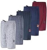 Real Essentials Dry Fit Dri-Fit Big Boys Girls Youth Clothing Active Athletic Performance Basketball Soccer Tennis Exercise Summer Activewear Gym Teen Running Shorts, Set 5, XL (16/18), Pack of 5