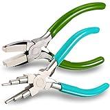 2 Pieces Jewelry Making Tool Bail Making Pliers 6 in 1 Jewelry Pliers Wire Bending Pliers for Beading Looping Shaping Wire DIY Crafts