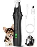 LEYOUFU Dog Paw Trimmer with LED Light, 2 Speed Low Noise Paw Trimmers for Dog's Feet, Cordless Electric Dog Clippers for Grooming Cat Hair Shaver for Paws, Ears, Face, Rump Small Areas (Black)