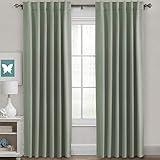 H.VERSAILTEX Blackout Curtains Thermal Insulated Window Treatment Panels Room Darkening Blackout Drapes for Living Room Back Tab/Rod Pocket Bedroom Draperies, 52 x 84 Inch, Light Sage, 2 Panels
