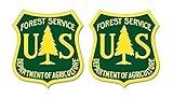 2-Pack Green and Yellow US Forest Service Sticker (Department of Agriculture Forestry Vinyl (3 inch) Officially Licensed!