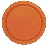 Pumpkin Orange Solid Round Paper Dessert Plates (17cm) 20 Count - Vibrant Paper Plates for Parties and Events, Perfect for Appetizers, Snacks, and Desserts