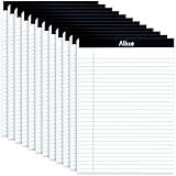 Alitte Legal Notepads 8.5 x 11, Pack of 12 - Perforated Wide Ruled Writing Pad - Premium Thick Paper, No Ink Bleeding - Blank Legal Pads For Home, Office, School, Business - 50 Sheets Per Notebook