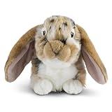 Living Nature Brown Dutch Lop Eared Rabbit Stuffed Animal | Fluffy Rabbit Animal | Soft Toy for Kids | 10 inches