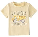 Chipeler Toddler Promotion Big Brother Shirts Fall Winter Short Sleeve T-Shirts Boys Under Construction Engineering Car Clothes 4T