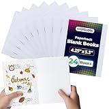 Hygloss Blank Books 4.25 x 5.5 Inches - 24 Pack – White Paperback for Drawing & Writing – Empty Books for Journaling, Sketching or Arts & Craft