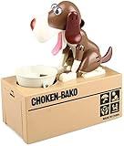 Lfei New 2021 Piggy Bank, My Dog Kids Steal Coins Bank Money Box, Shaking his Head and Tail Ears Spin ,Birthday Gift for (Coffee)