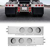 VEVOR Stainless Steel Mud Flap Hangers with Light Cutouts, 2-1/2" Bolt Spacing, Spring Loaded Mudflap Hangers for Semi Trucks, 1 Pair Heavy Duty Semi Truck Mud Flap Hanger Set, Silver