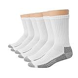 Hanes mens Crew Socks, 6-pair Pack Work Sock, White, 6 12 US