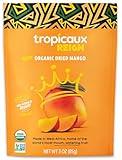 Organic Dried Mango No Sugar Added, 3oz, Pack of 6 (18oz Total) - Tasty and Nutritious Non-GMO Dried Mangoes - No Preservatives or Chemicals - Ideal Snack for Kids & Adults by Tropicaux Reign