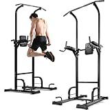 Pull Up Bar Free Standing - Power Tower, Multi-Functional Pullup Dip Station, Calisthenics Equipment Station For Home Gym - 440LBS Capacity, Height Adjustable, Durable, Heavy-Duty Strength Training For Men & Women To Build Muscle.