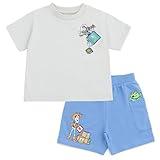 Disney Toy Story Infant Baby Boys T-Shirt and French Terry Shorts Outfit Set Gray/Blue 12 Months