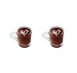 2 Pcs Miniature Coffee Cups Model Dollhouse Ornament Dollhouse Decoration Mini Decor Doll House Accessories Random Color Miniature Dollhouse Accessories
