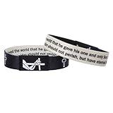 Wearable bible verse bracelets Wearable christian bracelet with NFC Music Inspirational Daily bible verse bracelets - Engraved inspirational Christian Faith Bible Verse quotation unisex religious gift (john)