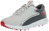 Skechers Men's Max 2 Arch Fit Waterproof Spikeless Golf Shoe Sneaker, Grey/Red, 12 Wide