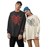 Paraeva Personalized Embroidered Spider with Heart Sweatshirt and Hoodie, Custom Name On Sleeve with Initial Hearts, Custom Sweatshirt Spider Cute, Couples Gifts, Gifts Perfect for Him Her, Valentine