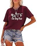 Women WTF Wine Tasting Friends Tshirt (Red,Large,Large,Female,Adult,US,Alpha,Regular,Regular)