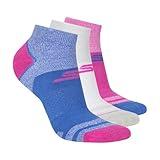 Skechers Women's 3-Pack Performance Golf Low Cut Socks, Odor Control & Mesh Ventilation, Magenta Glow/Cornflower Blue, 9-11