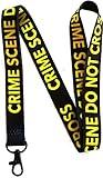 EASTEX Crime Scene Do Not Cross Lanyard Keychain - Forensic Science ID Lanyards for Keys for Men Women - Law Enforcement ID Badge Holder for CSI High Potential Fan - True Crime Gifts (Black Lanyard)