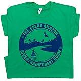 XL - Amazon River T Shirt Vintage River Guide Shirt Mens Womens Cool Travel Souvenir Canoe Kayaking Graphic Tee Brazil Green