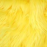 kullaloo Yellow Faux Fur Fabric | Acrylic-Free, Solid Long Pile Fake Fur Fabric for Crafts, Gnomes, Sewing Plushies, Home Textiles, Costumes, Apparel | 39.5" x 19.5" | Fantastic Furs Fuzzy Fur