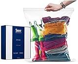 99 BAGS: X-Large Plastic Bags With Zipper Top, 5 GALLON Size 18" x 24", Extra Large Storage Bags, For Seasonal Clothes, Back to School, College, Dorm, Travel, Moving, BPA-Free, 2-Mil Thick FOR Food