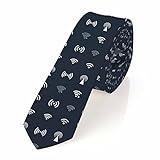 Yakuna WiFi Symbol Mens Tie Wireless Signal Tower Computer Engineer Men's Neckties Festival Gift for Boys Teens Men