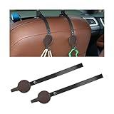 Bittwee 2PCS Car Headrest Hook, Automotive Seat Hanger Hooks Holder for Purse Grocery Bag Coat Umbrella Handbag Storage Organizer, Vehicle Interior Organization Accessories, Universal Fit（Brown）